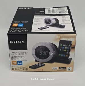 Sony Dream Machine ICF-C7IP AM/FM Radio Alarm Clock iPod Dock - Tested And Works - Picture 1 of 5