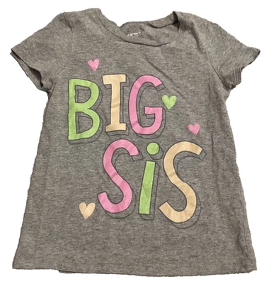 Camiseta Carter's Kid 5 Gris Big Sis Manga Corta Cuello Redondo Mezcla Algodón Novedad Foto 1 de 2