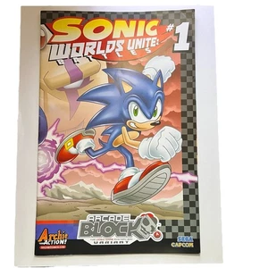 Sonic Worlds Unite Battles 1 Arcade Block Variant Mega Man (2015, Archie Comics) - Picture 1 of 4