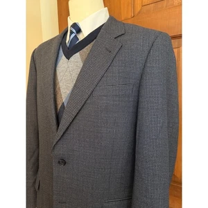 Jos. A. Abrigo deportivo Bank para hombre 43L azul/marrón lana dos botones chaqueta blazer - Imagen 1 de 14