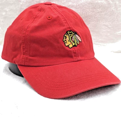 Chicago Blackhawks Hat Cap Strap Back Red NHL Hockey Mens Adidas One Size - Image 1 of 4