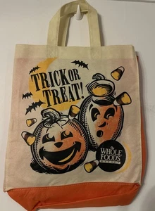 Bolso reutilizable Whole Foods Halloween truco o trato calabaza 2011 usado en excelente estado - Imagen 1 de 6