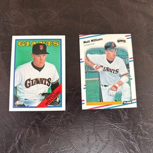 1988 Matt Williams Cards (2) Topps #372 and Fleer #101 Rookie NM +/- - Picture 1 of 2