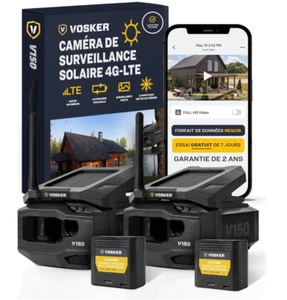 Cámara de seguridad solar Vosker V150 LTE paquete de 2 | Sin Wi-Fi, alerta de movimiento. Caja abierta - Imagen 1 de 14