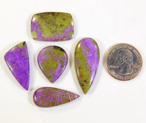 74 CT Natural Atlantisite Stichtite Mix Shape Cabochon Gemsotne Small Lot DK=129 - Picture 1 of 6