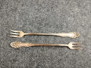 Wm A Rogers Carlton A1 Silverplate 1898 2er Set Meeresfrüchte Cocktail Gabeln - Bild 1 von 9