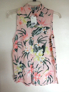 H&M Divided Damen ärmelloses Hawaiihemd Größe XXS 100% Viskose NEU - Bild 1 von 3