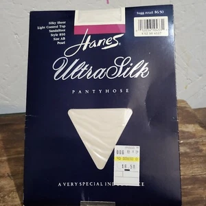 Pantimedias transparentes sedosas ultra sedosas hanes de colección NOS sandalia talla AB estilo perla 850 - Imagen 1 de 4