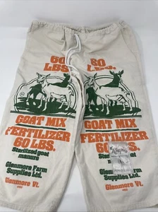 Vintage Goat Mix Cotton Sack Drawstring Pants Canada Rare Sugar Sacks - Picture 1 of 8