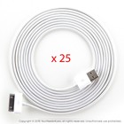 25x 10ft White Data Sync/Charging cable for iPhone 3/3g/3gs/4/4g/4s iPod touch
