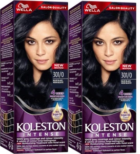 2x Wella Koleston Intense Hair Color 301/0 Blue Black - Picture 1 of 5