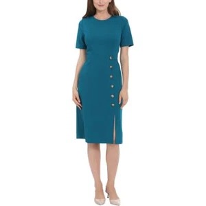 Maggy London Womens Blue Embellished Knee Length Shift Dress 0 BHFO 0058 - Picture 1 of 2