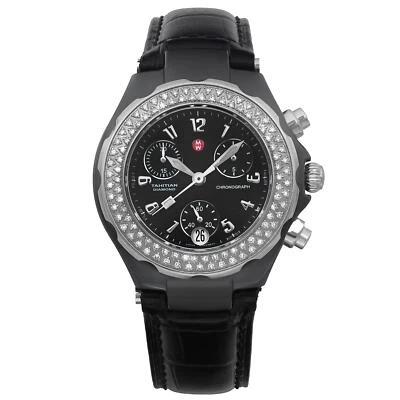 Michele Tahitian 35mm Ceramic Black Diamond Ladies Watch MWW12A000005 - Image 1 of 4