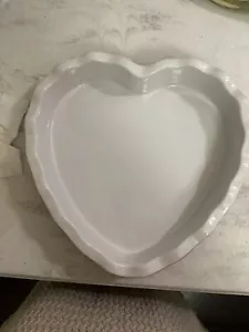 William Sonoma EMILE HENRY Heart Shape Baking/Pie Dish-Ruffled Edge-10" Red - Picture 1 of 5