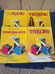 Lot 4 Bastien Piano Basics Level 4 Theory Performance Technic READ DESC - Picture 1 of 5