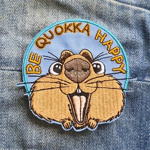 Quokka Rottnest WA Travel Iron On Embroidery Patch Destination Souvenir Gift - Picture 1 of 4