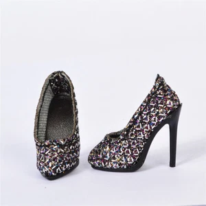 shoes for Fashion royaltyⅡ FR2 poppy parker Ob Obitsu doll Black pumps Sparkle - Picture 1 of 5