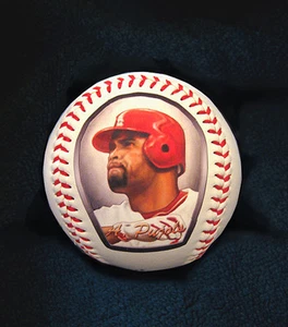 Albert Pujols Baseball with Art Print of Hand Painted Baseball - Picture 1 of 1