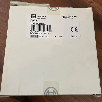 NUEVO SELLADO BOSCH D287 2 HILOS DETECTOR DE HUMO BASE RADIÓNICA Foto 1 de 4