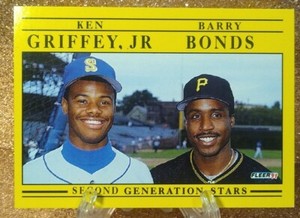1990 Fleer #710 Ken Griffey Jr, Barry Bonds – 2nd Generation Stars HOF