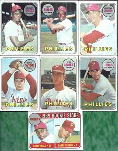 1969 Topps Phillies 7 cartas Wise Briggs Rojas Callison Hisle Lersch - Imagen 1 de 2