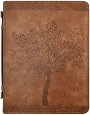 Cubierta de la Biblia 'Ángel Tesoros' con Diseño de Árbol de la Vida Grabado | Marrón  Foto 1 de 4