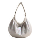 Pu Leather Fashion Handbag Ruched Shoulder Bag Shopping Bag For Women And Girls
