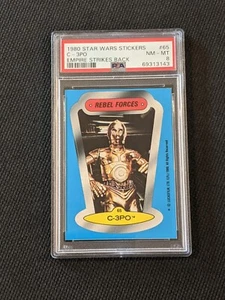 1980 Star Wars Sticker C-3PO Empire Strikes Back PSA 8 Card #65 Low Pop - Picture 1 of 6