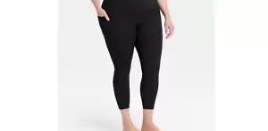Women's Size XL Black High-Rise 7/8 Soft Leggings W Pockets All in Motion New - Picture 1 of 8