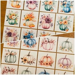 9x Acuarela Floral Calabaza Tarjeta Toppers Hacer Tarjetas Otoño Cumpleaños Jounal - Imagen 1 de 5