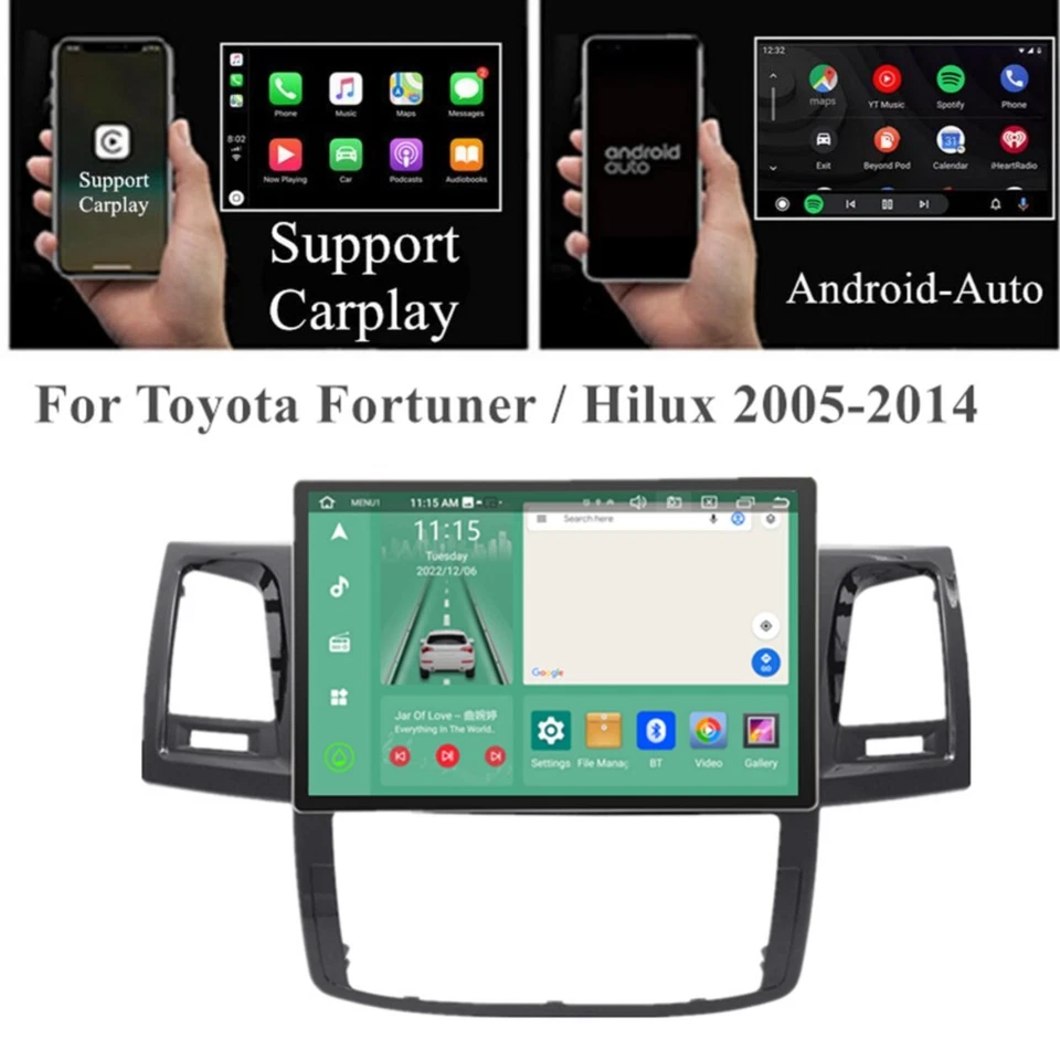 13.3'' Android 12 Car Stereo Radio GPS For Toyota Fortuner / Hilux 05-14 Carplay - Image 1 of 4