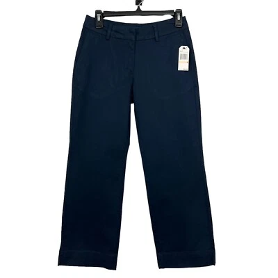 Nautica Women’s Chino Pants Sz 2 Dark Navy Blue Pockets Stretch MSRP $69.50 - Image 1 of 4