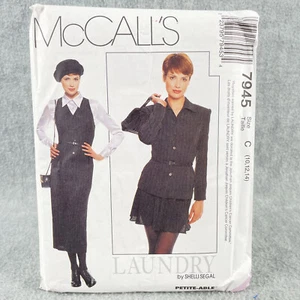 McCalls 7945 Button Front Blouse Skirt Jumper Dress Jacket Misses 10 14 Pattern - Picture 1 of 6