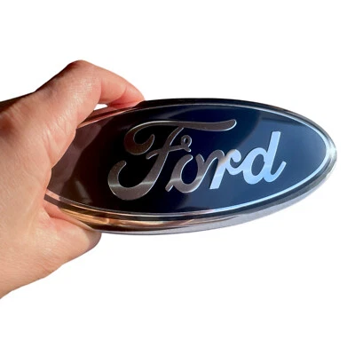 Emblema de parrilla delantera Ford de 7 pulgadas o insignia trasera de puerta trasera logotipo de camión azul marino Foto 1 de 4