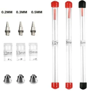 Airbrush Nozzle And Needle Replacement For Airbrushes Spray Model 0.2/0.3/0.5mm - Picture 1 of 12