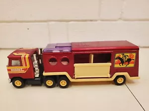 BUDDY L MACK SEMI HORSE TRAILER 1980 Vintage Pressed Steel Toy 70s 80s - Picture 1 of 16