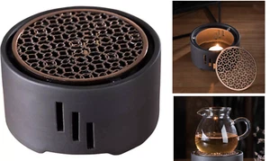 Stövchen Teewärmer schwarz Keramik Style Japan Teelicht Kerze Teekannenwärmer - Bild 1 von 9