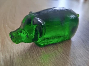 glass pig. handmade czechoslovakia. Bohemian Glass. Good condition. - Picture 1 of 15