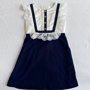 Janie and Jack Velvet Lace Trim Dress Size 7 Girls Holiday Special Occasion - Picture 1 of 8