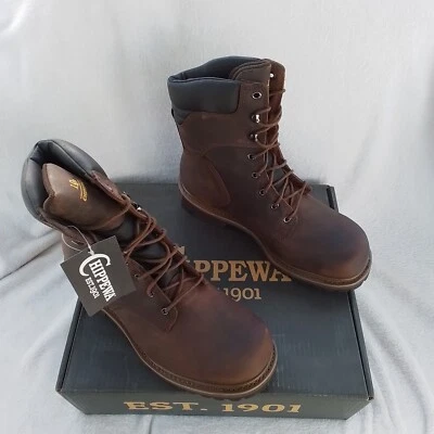 Size 11.5 Men's Chippewa 55026 Lace up Brown Heavy Duty Tough Bark Lace Up Boots - Image 1 of 4
