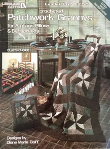 Leisure Arts Crocheted Patchwork Grannies Afghans Pillows Bedspreads Leaflet 267 - Picture 1 of 3