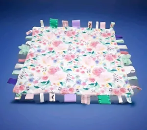 Etichette Nastro Fiori Estivi Viola Minky Dots Baby Lovey Coperta di Sicurezza 16" - Foto 1 di 11