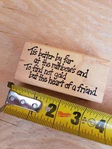 Unbranded Tis better by far at rainbow's end...heart of a friend rubber stamp - Picture 1 of 2