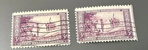 (2) 1934 USA 3 Cent Briefmarken Wisconsin Tercentenary #739 - Bild 1 von 2
