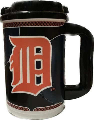 MLB Detroit Tigers 20 oz Thermal Travel Coffee Mug Twist Lock Lid Cup Baseball Cover