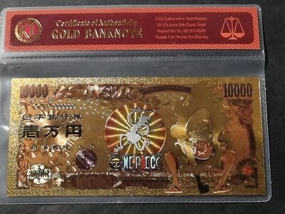 MONKEY D. LUFFY - GEAR 5 - ONE PIECE - BANCONOTA DORATA COLLEZIONE - CERTIFICATO - Immagine 1 di 4