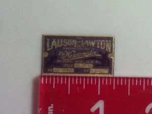 1/3 scale Model Lauson-Lawton Engine Brass Name Plate tag Nameplate - Picture 1 of 1