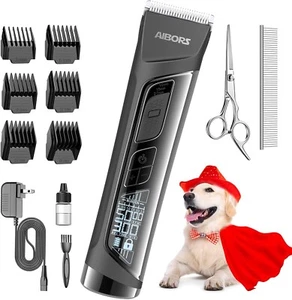 Dog Clippers Set for Grooming - 5 Speeds - Cordless - Quiet - LCD Display - Picture 1 of 8