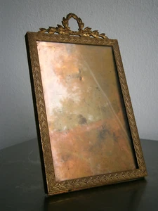 Cadre photo rectangle St Louis XVI Bronze doré décor Fronton Classique 10x15 - Picture 1 of 10