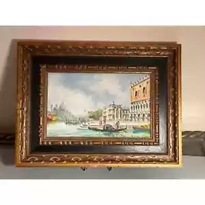 Opera d'arte originale su olio vista Venezia (Renzo De Benedetti??) - Foto 1 di 5